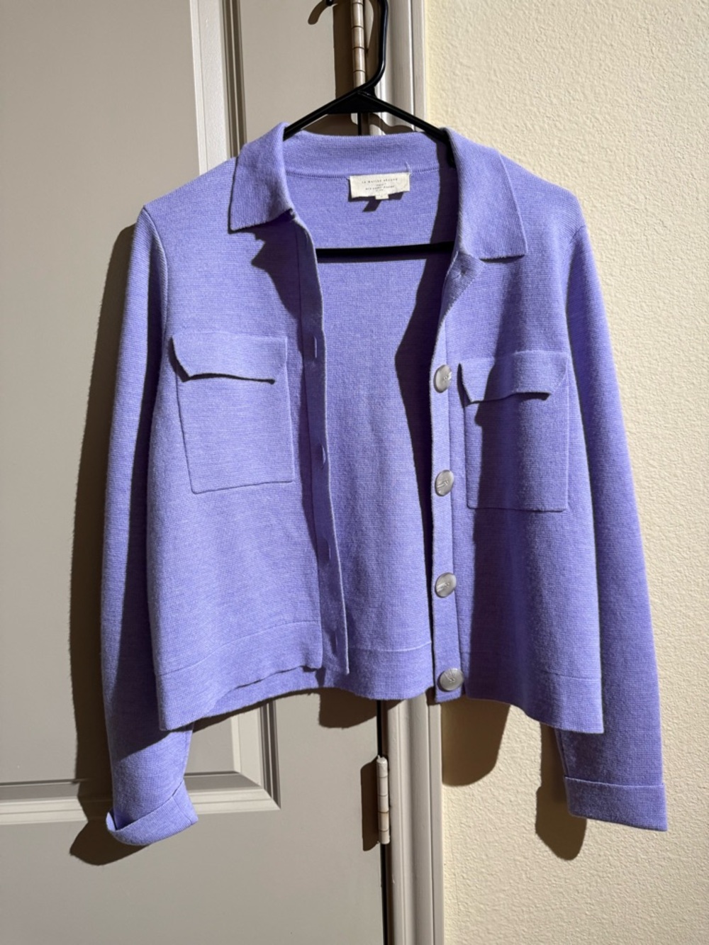 Sézane Lilac Button-Front Knit Jacket - Picture 12 of 15